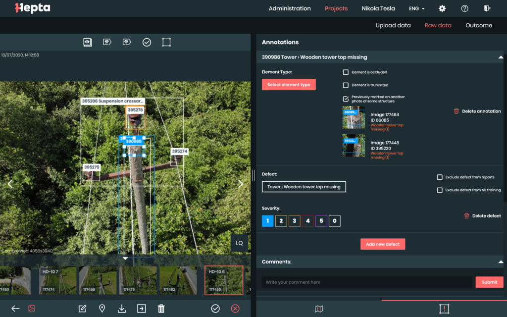 Drone data analysis in uBird